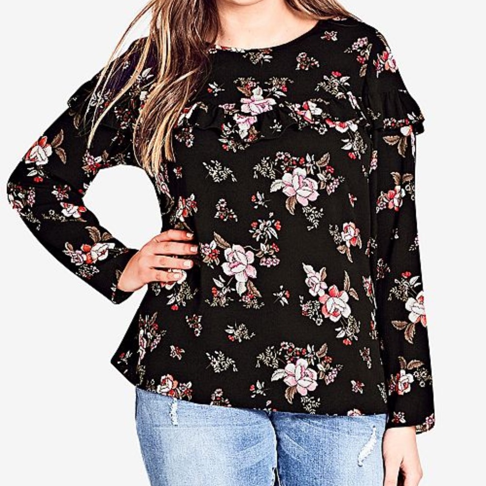 Plus Size Women's City Chic Floral Dream Top